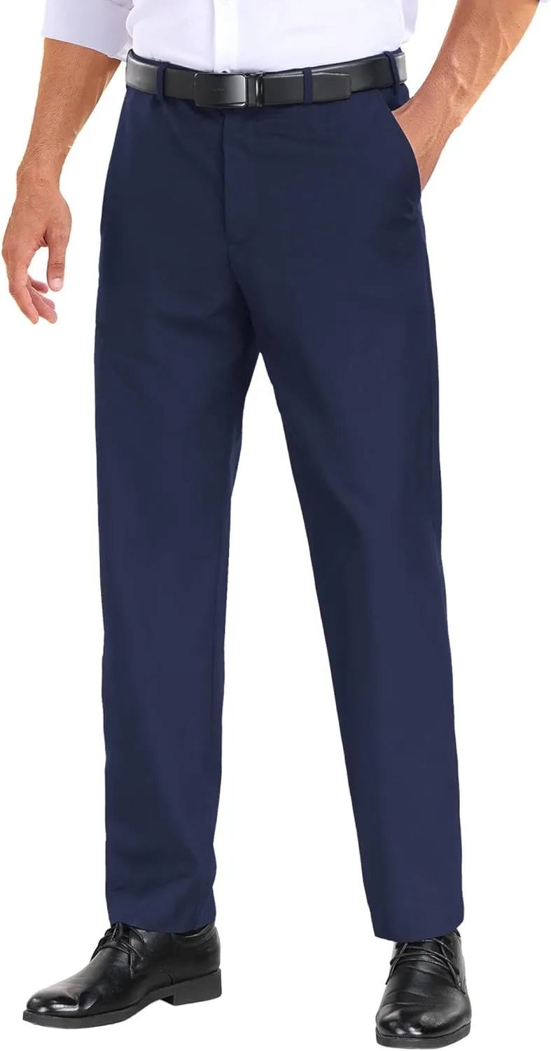 COOFANDY Mens Dress Pants Expandable Waist Wrinkle Free Suit Pants Flat Front Casual Dress Slacks