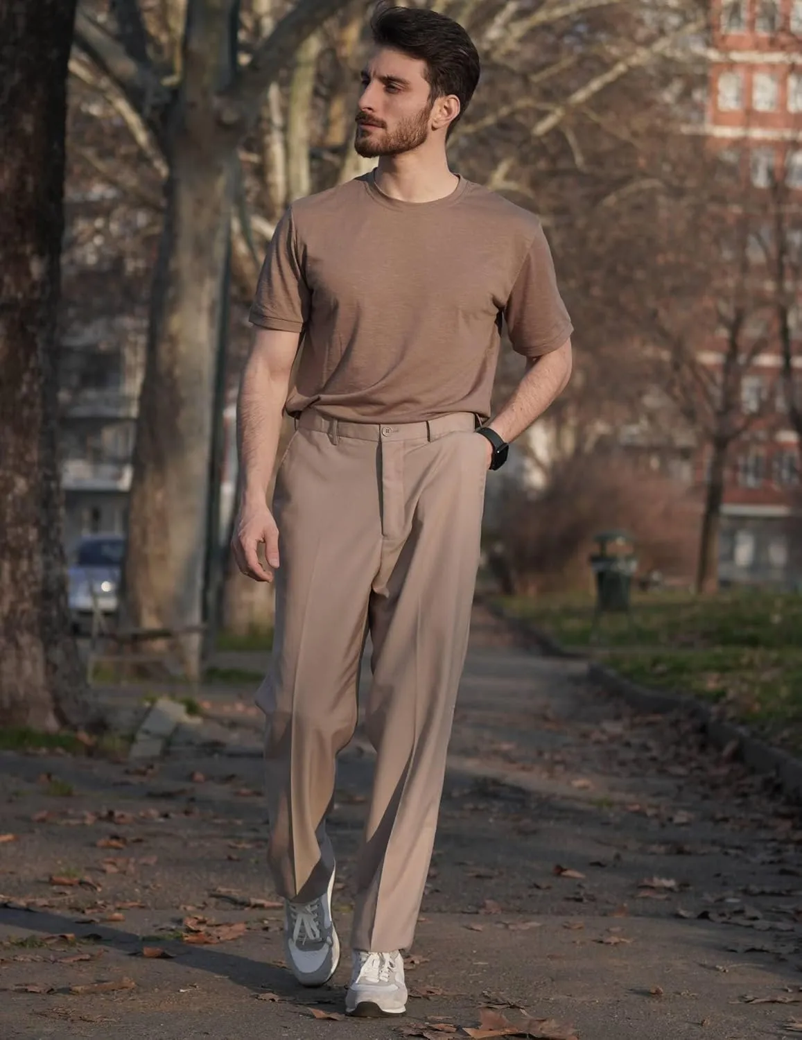 COOFANDY Mens Dress Pants Expandable Waist Wrinkle Free Suit Pants Flat Front Casual Dress Slacks