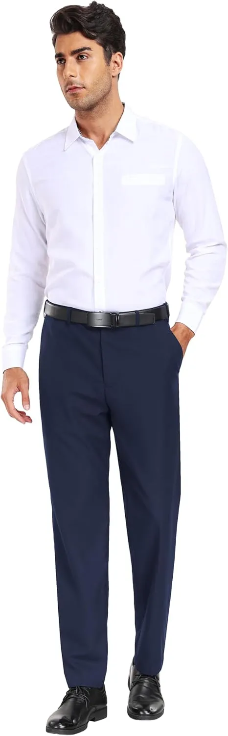 COOFANDY Mens Dress Pants Expandable Waist Wrinkle Free Suit Pants Flat Front Casual Dress Slacks