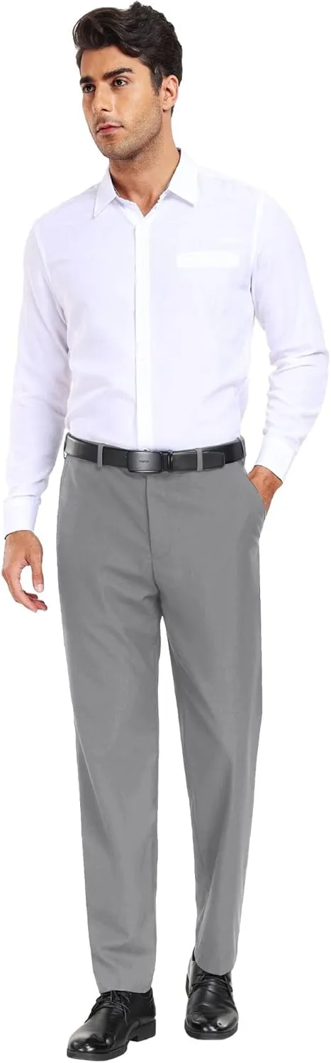 COOFANDY Mens Dress Pants Expandable Waist Wrinkle Free Suit Pants Flat Front Casual Dress Slacks