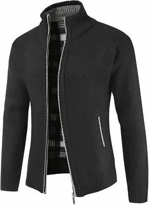 DuDubaby Autumn and Winter Men's Fashion Loose Cardigan Warm Lapel Hooded Jacket Sweater