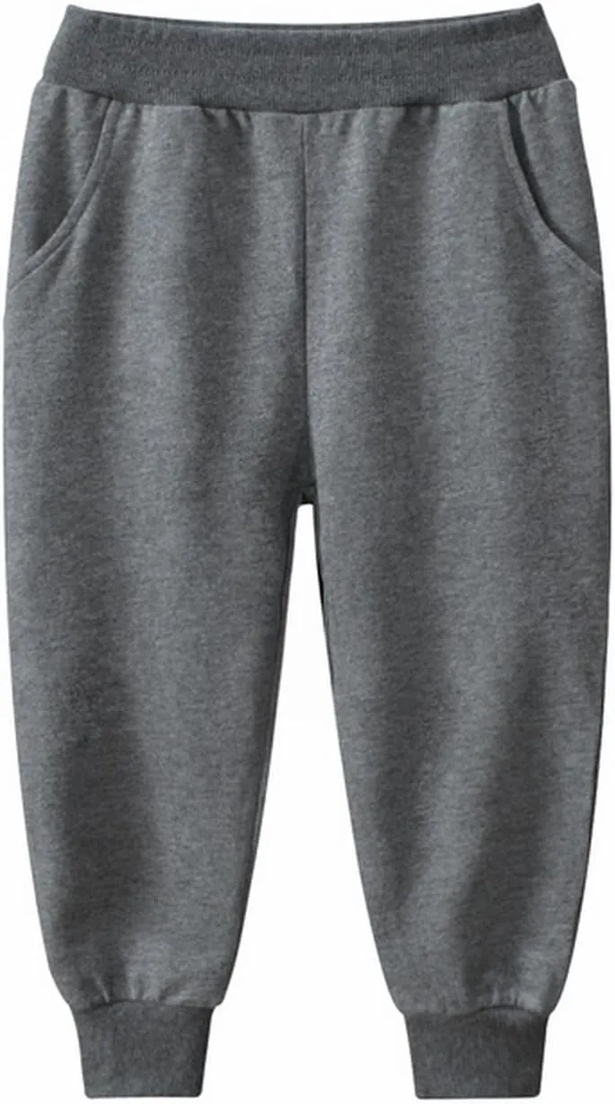 Kids Girls Solid Sweatpants Cotton Pull On Athletic Joggers Elastic Waist Pants Little Teen Girls Spring Clothing