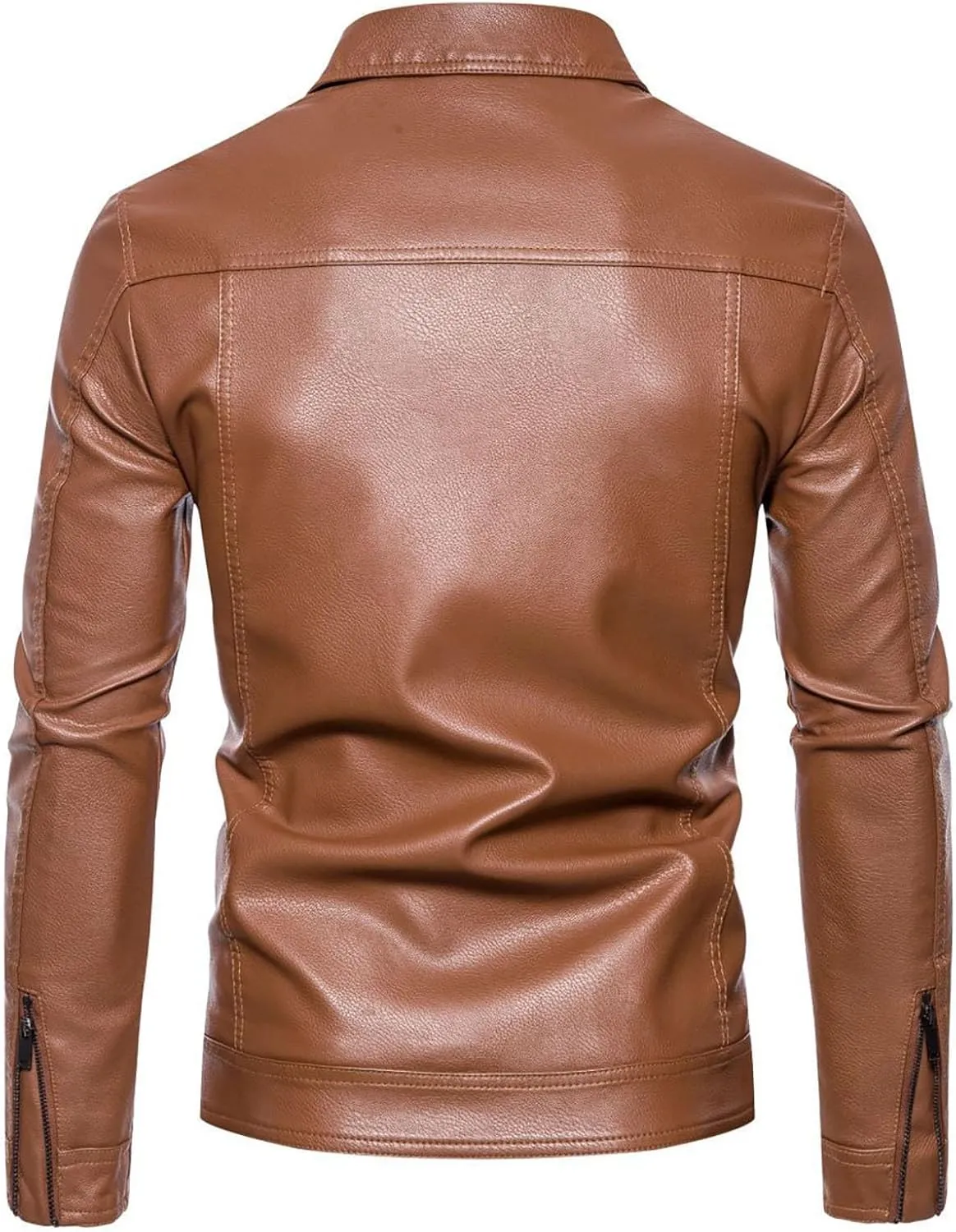 Leather Jacket Men Fleece Lined Motorcycle Jacket Waterproof Biker Jacket Plus Size Winter Coat Casual Moto Jacket