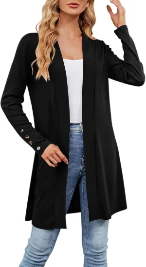 Plus Size Cardigan for Women Dressy Casual Long Sleeve Open Front Knit Chunky Cardigan Sweaters for Womens Coat