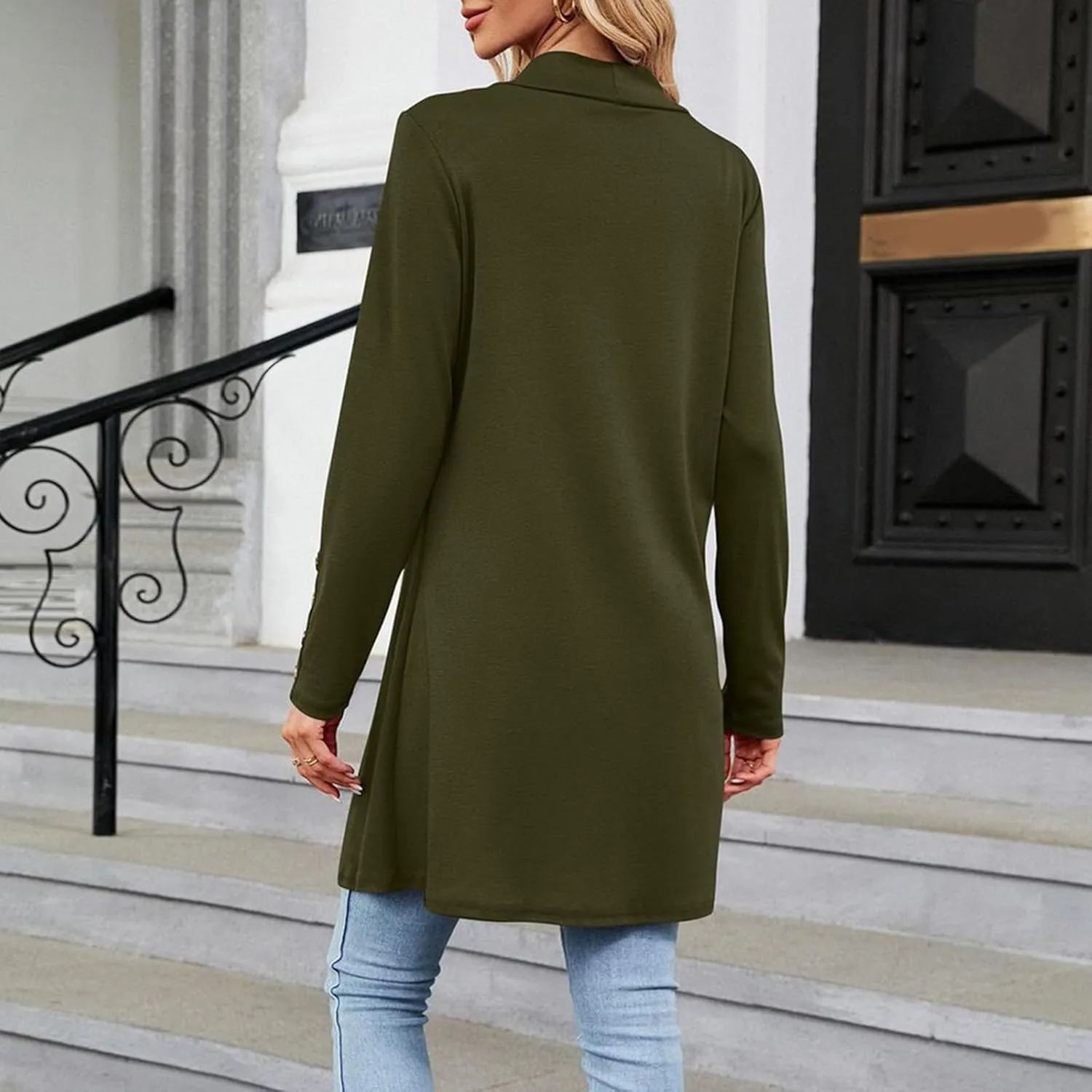 Plus Size Cardigan for Women Dressy Casual Long Sleeve Open Front Knit Chunky Cardigan Sweaters for Womens Coat