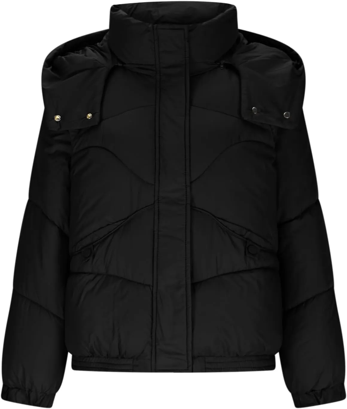 Quilted Jackets for Women Puffy Bubble Puffer Coat Winter Loose Outerwear Warm Down Jackets with Removable Hood