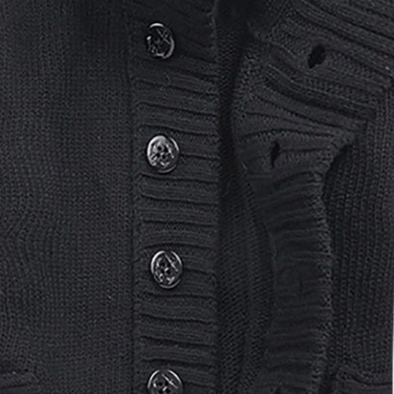tuduoms Men's Chunky Cardigan Sweaters Slim Fit Button Cable Knit Sweater Stand Collar Winter Fashion Cardigans with Pockets