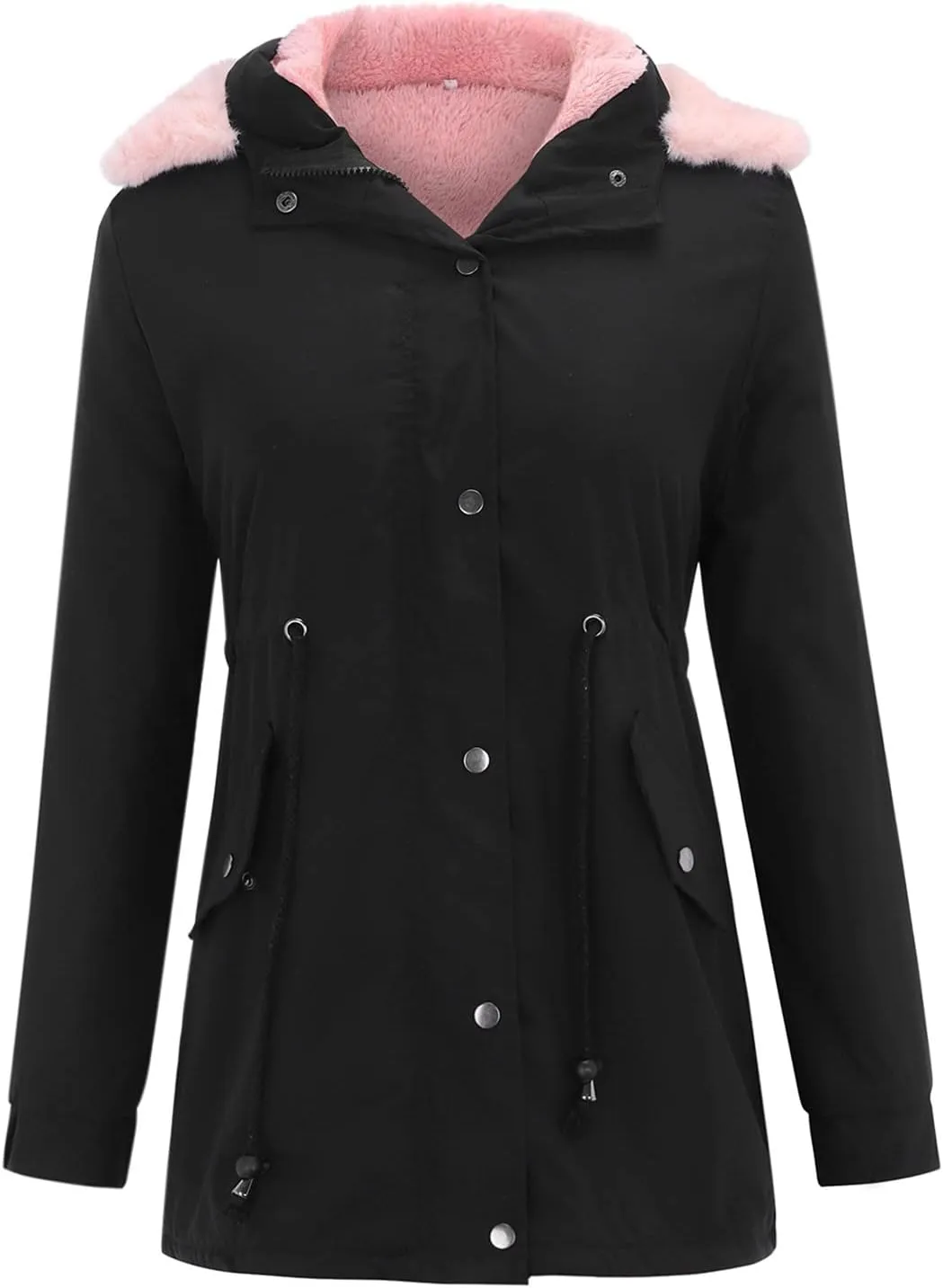 Women Winter Wool Blend Camel Mid-Long Coat Notch Double-Breasted Lapel Jacket Outwear
