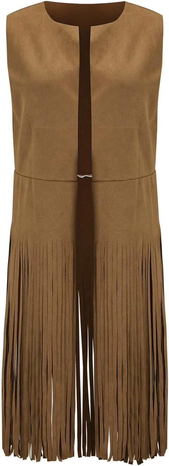 Womens Cardigan Cropped Open Front Sweaters Sleeveless Fringe Jacket Fall Fashion Trends Vintage Tassel Vest Women