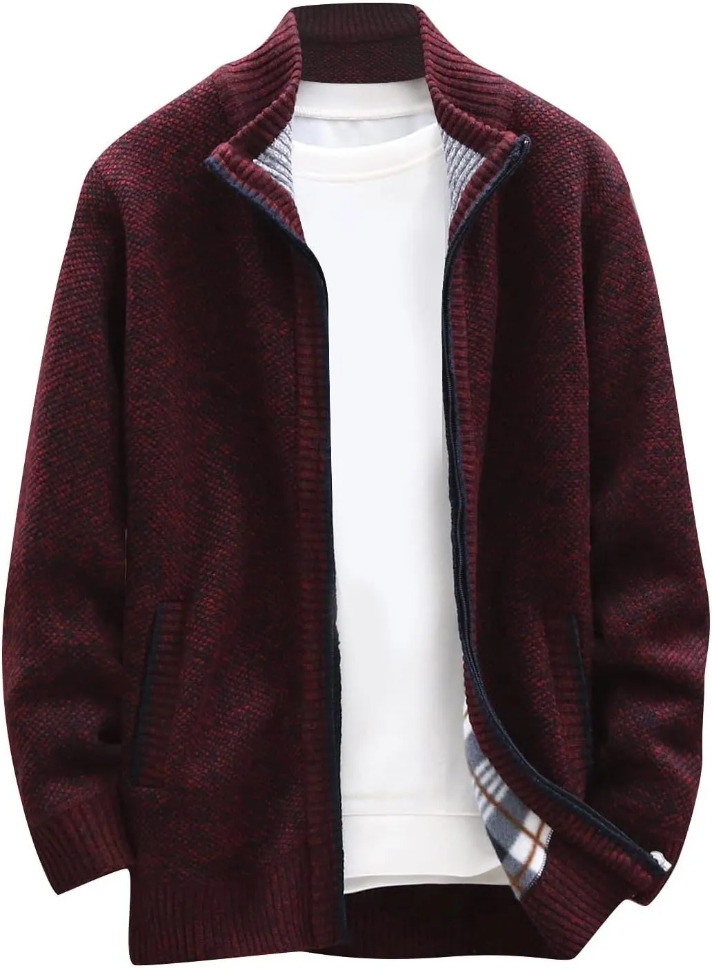 Ymosrh Jackets for Men Fashion Autumn and Winter Men's Loose Cardigan Warm Lapel Hooded Jacket Sweater Jackets